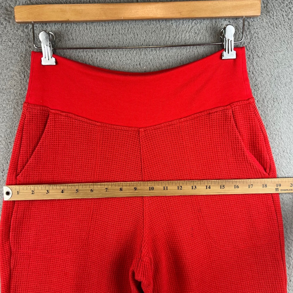 Athleta Red Waffle Knit Lounge Set Cropped Hoodie and Joggers Size M - Picture 8 of 16